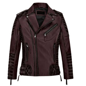 Veste en cuir pour homme multicolores, style motard classique, en cuir véritable, conçue pour la conduite et la mode quotidienne - Product Image 1