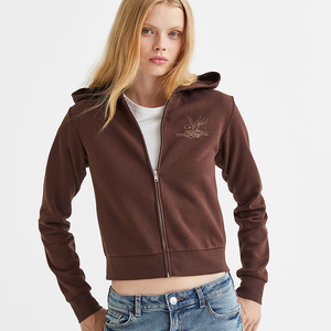 Sweat-shirt à capuche 100% coton, nouvelle conception OEM, uni, broderie personnalisée du logo. - Product Image 4