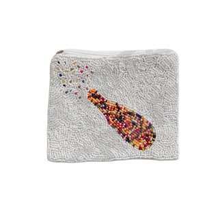 Monedero personalizado con cuentas de semillas de champán de arcoíris, monedero hermoso con características de accesorios de moda - Product Image 1