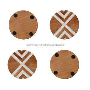 Hiện Đại Handmade Nhựa Gỗ Coaster Đặt Vòng Và Vuông Trà Coaster Cup Chủ Uống Mat Bàn Ăn Phòng Khách Thanh Accessorie - Product Image 1