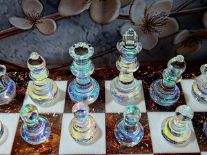 Échiquier en résine personnalisé de haute qualité, coffret de jeu d'échecs, pièces d'échecs en résine argentée de luxe, très vendu et abordable - Product Image 6
