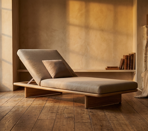 Tumbona Premium Liora de Madera de Teca Sólida, Diseño Ergonómico, Plegable, para Exteriores, con Cojín Resistente a la Intemperie, Ideal para Hoteles y Resorts de Lujo - Product Image 2