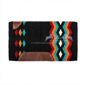 Magnifique couverture de selle occidentale personnalisée en laine 100% Nouvelle-Zélande tissée à la main pour l'équitation et les compétitions - Product Image 1