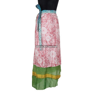 Long Length Beach Wear Magic Wrap <b>Skirt</b> 100% Silk Wrapped Magic Wrap <b>Skirt</b> Multi Wear Vintage Sari <b>Boho</b> Stylish Multi Color - Product Image 1