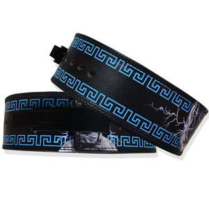 New durable Double Prong Cowhide Leather Weight Lifting <b>Belt</b> Gym Squats Waist Support Workout Deadlift Power <b>Belt</b> Custom - Product Image 2