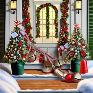 Clochettes de porte vintage rétro en métal avec impression sérigraphiée pour Halloween, fêtes et décorations de vacances - Product Image 4