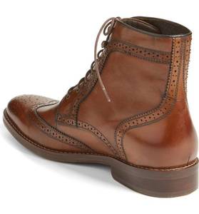 Giày nam da thật thủ công kiểu Brogue Wingtip cổ ngắn màu nâu, thích hợp cho trang phục công sở và thường ngày - Product Image 3