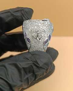 Hip-Hop Luxury Iced Out Custom <b>Initial</b> <b>Ring</b> 925 Sterling Silver VVS Moissanite Diamond Bling Jewelry Men's Gifts Unisex Fashions - Product Image 5