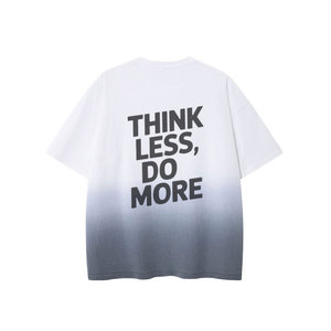 Think Less Do More - Camiseta Casual de Manga Corta con Cuello Redondo para Hombre, Corte Regular, Color Degradado, Estampado de Letras, 100% Algodón Jersey, 320 g - Product Image 1