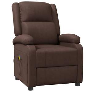 Fauteuil de massage réglable en similicuir marron avec appuie-têtes standard - Product Image 2