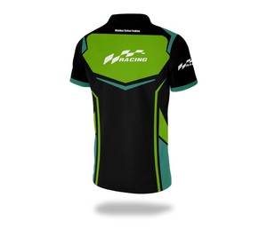 Polo de course personnalisé pour équipe, respirant, séchage rapide, avec logos de sponsors imprimés, tenue pour équipe de sport automobile - Product Image 2