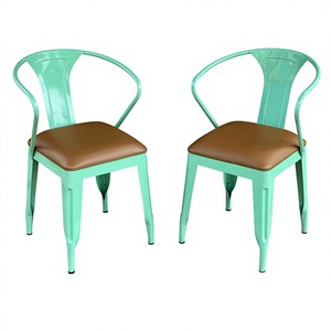 Chaises en métal vert olive modernes de haute qualité avec coussin, pour restaurant extérieur, maison, bureau - Vente flash - Product Image 1