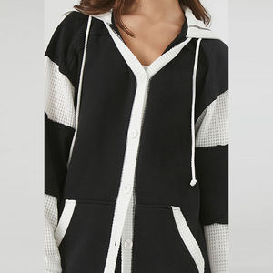 Sweat-shirts pour femmes de haute qualité, imprimés sur mesure, logo personnalisable sur le devant, 100% coton, streetwear, pull-over, fermeture éclair intégrale, chaud pour l'hiver - Product Image 4