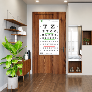 Tabla de Agudeza Visual Manual de Snellen para Examen Ocular con Líneas Verdes y Rojas - Product Image 3