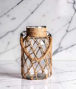 Lanterne décorative en métal classique, porte-bougie, pour la décoration de patio et de jardin, lanterne vintage artisanale en rotin décorative - Product Image 1