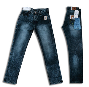 Pantalon cargo en denim vintage à lavage uni, tissé et teint en fil, pour homme, 2025, streetwear, multi-poches, coupe droite, ample - Product Image 1