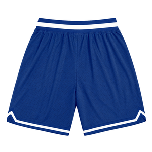 <b>Men</b> Royal Blue <b>White</b> Sublimated Mesh Basketball <b>Shorts</b> Solid Sporty Windproof Waterproof Training Match Performance - Product Image 2