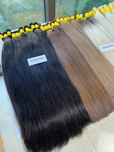 Prix de gros en vrac 100g couleurs claires 8 pouces Double noyer les extensions de cheveux humains Style de vague naturelle - Product Image 6