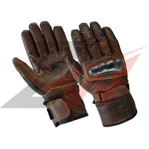 Gants de moto personnalisés pour l'hiver, ajustement confortable, paume en cuir robuste, protection des doigts rigide, équipement de course. - Product Image 3