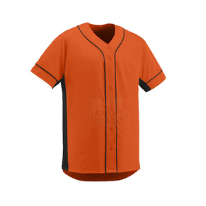 Ensemble uniforme de baseball orange unisexe pour adultes, manches courtes, col en V, jersey d'équipe en polyester anti-humidité, pantalon blanc, grande taille - Product Image 5