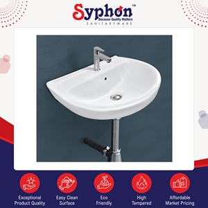 Hecho en India, Calidad Excepcional, Estilo Único, Lavabo de Cerámica Blanco Ecológico, Disponible en Grandes Cantidades - Product Image 2