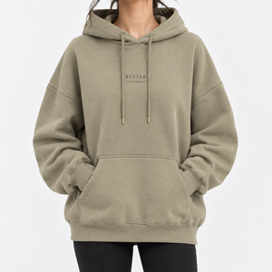 เสื้อฮู้ดโอเวอร์ไซส์ ผ้าฝ้ายทอ 100% มีซับใน ใส่ได้ทั้งชายและหญิง สไตล์ลำลอง มีกระเป๋าหน้า แห้งเร็ว ระบายอากาศดี เหมาะสำหรับฤดูหนาว ยามที่อากาศดี - Product Image 1