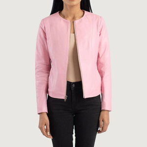 Women's Fit Moto Coat Long Sleeve Genuine Sheep Skin <b>Biker</b> <b>Jacket</b> with Zipper Front Casual Winter Outerwear <b>Jackets</b> - Product Image 1