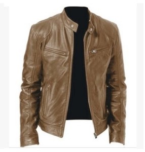 SASPORTS LEAGUE Men's Stand-up Collar Winter <b>Waterproof</b> Motorcycle <b>Jacket</b> PU Leather Breathable Casual - Product Image 1
