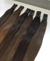 Vente en gros populaire : Cheveux vietnamiens Nasa Hair Modèle Kevin, brun clair, super double drawn, ondulés et lisses, en vrac 100g, teint gris cendré