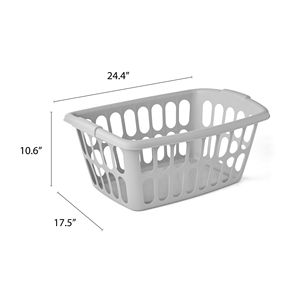 Cesto per biancheria rettangolare in plastica Soft Silver da 1,5 bushel, confezione da 6 - Product Image 2