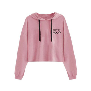 Custom Logo Printed <b>Long</b> Sleeve Crop Top <b>Hoodie</b> <b>Women</b> Fashionable Unique Design Spring Winter Season <b>Women</b> Crop Top <b>Hoodie</b> - Product Image 3