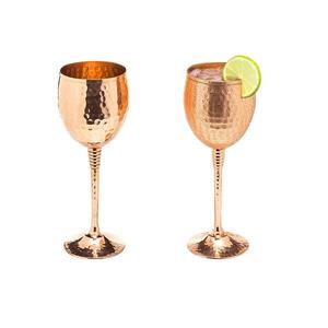 Vintage Hammered Copper Coupe Goblet | Luxury Barware & Hospitality Drinkware - Product Image 4