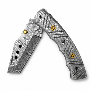 Couteau de poche multifonctionnel Burraq personnalisé en acier Damas, pointe clip, 8 pouces, avec étui en cuir, cadeau d'anniversaire pour les activités de plein air - Product Image 3
