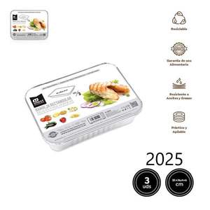 Boîte en aluminium rectangulaire jetable 32x26,4x6CM avec couvercle 2025 BANDEJA CON TAPA ALUMINIO CON RECTANGULAR - Product Image 3