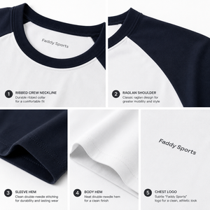 Custom Logo Men <b>Raglan</b> Long Sleeve T-Shirt Moisture Wicking Athletic Sports Wear Contrast Color Baseball Shirt Quick Dry <b>Top</b> - Product Image 6