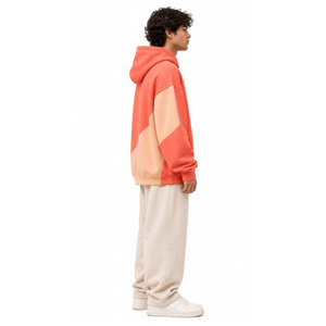 Sudadera con Capucha Unisex, Diseño Color Block, Estampado en Relieve 'More Self Love', Felpa Francesa, Estilo Casual Holgado para Otoño - Product Image 5