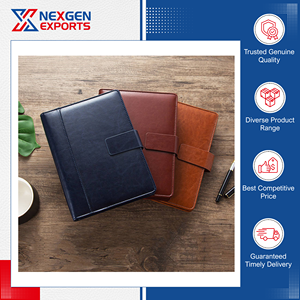 Carnet à anneaux en cuir PU de qualité supérieure, très résistant, avec boucle magnétique, couverture rigide, origine Inde - Product Image 2