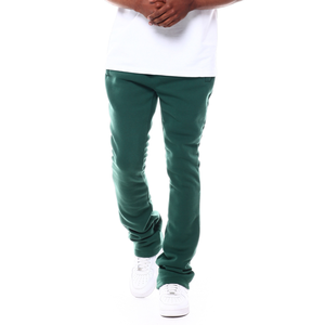 Pantalon de survêtement décontracté pour homme, vert foncé, taille élastique, avec poches latérales, en coton respirant, poids moyen, pour l'automne - Product Image 1