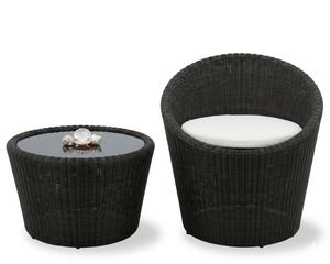 Weatherproof Outdoor Rattan Furniture Set: Hand-woven Terrace <b>Bistro</b> Chairs with <b>Table</b> for Villa Balcony & Patio Seating - Product Image 2