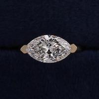 Anillo de Compromiso con Diamante Cultivado en Laboratorio, Corte Marquesa, Plata 925, Certificado IGI, Joyería Elegante, Sostenible y Atemporal, Solitario Moderno