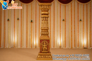 Mandapam Tradicional Kalyana para Bodas del Sur de la India, Exportaciones DST, Estilo Clásico, Tamaños Personalizados, Pilares de Fibra Duraderos, Mandapam Redondo - Product Image 5