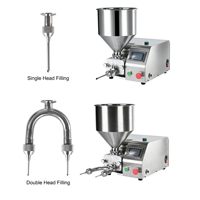Máquina de llenado de decoración de helado de mermelada de yogur de pastel automático Manual de escritorio de Control PLC pequeño de acero inoxidable Mini