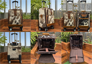 2025 nuevo diseño Vintage maleta con ruedas profesional equipaje de mano de cuero genuino bolsas de viaje duraderas y cómodas - Product Image 3