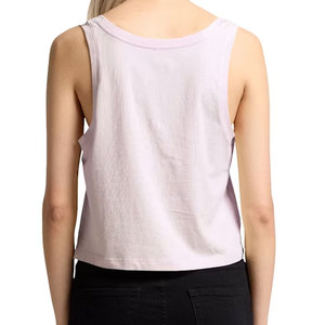 Women Sleeveless Crop <b>Tank</b> <b>Top</b> 100% Cotton Jersey Scoop Neck Loose Fit Casual Summer Blank <b>White</b> Print Design - Product Image 3