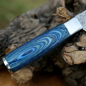 Couteau de Chef Artisanal en Acier Damas Personnalisé, Manche Intégral avec Fourreau en Bois de Pakka Vert et Étui en Cuir – Outil de Cuisine en Promotion - Product Image 5