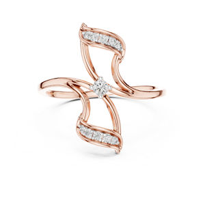 Anillo de Diamante Redondo Cultivado en Laboratorio en Oro Blanco de 14K para Mujer |   Ropa de Compromiso |   Diamante Cultivado Nuevo - Product Image 2