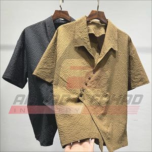 Chemise décontractée d'été pour homme, coupe ample, à manches courtes et mi-longues, en tissu gaufré, séchage rapide, livraison directe - Product Image 2
