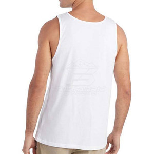 Camiseta sin mangas para hombre, corte ajustado, transpirable, tejido de poliéster/algodón, para gimnasio, entrenamiento, rendimiento atlético, pedido al por mayor - Product Image 2