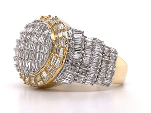 Bague de fiançailles et de mariage pour homme style Hip Hop en argent sterling 925 plaqué rhodium, design grappe, sertissage à griffes, pour cadeaux d'anniversaire - Product Image 2