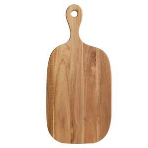 Planche à découper ronde en acacia avec poignée en bois, durable et lavable au lave-vaisselle pour une utilisation en cuisine - Product Image 5